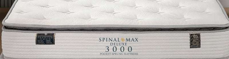 SPINAL MAX DELUXE 3000 POCKETSPRUNG MATTRESS FABRIC WHITE