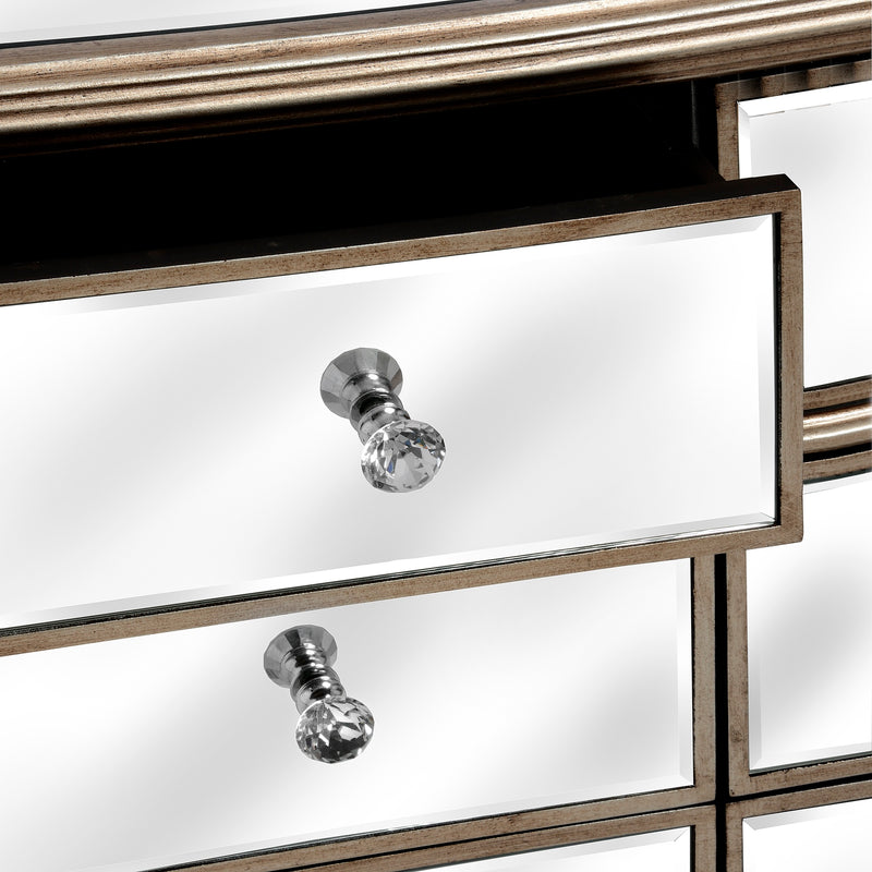 The Belfry Collection Six Drawer Mirrored Chest of Drawers