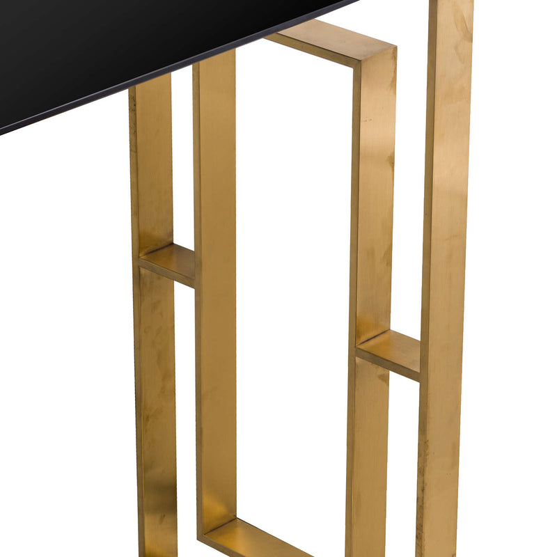 The Edwin Stainless Console Table In Brushed Brass