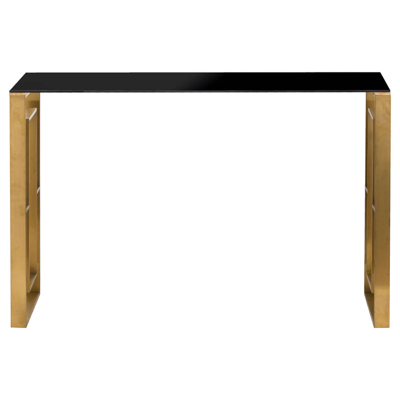 The Edwin Stainless Console Table In Brushed Brass