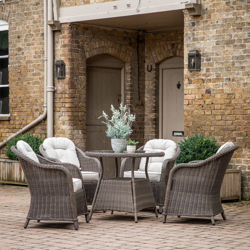 Fior Round Dining Set Table x 1 / Chair x 4 in Grey or Natural Colour