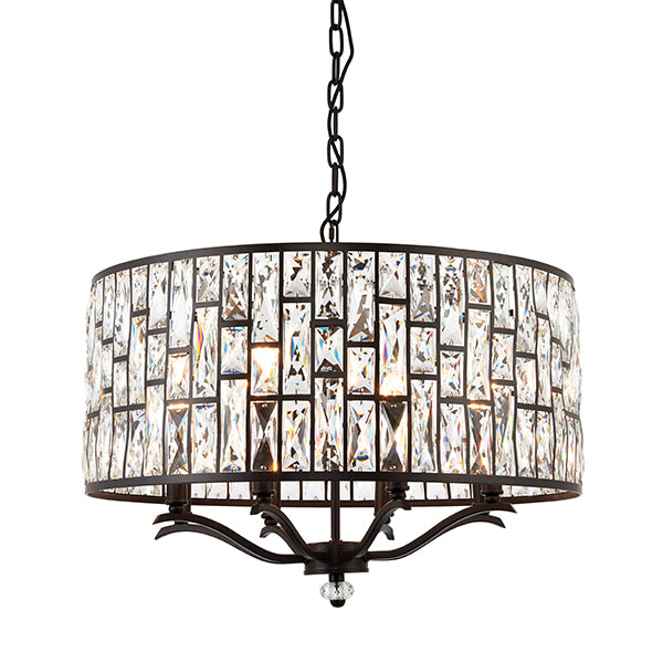 ENDON LIGHTING BELLE 8LT PENDANT (DARK BRONZE)