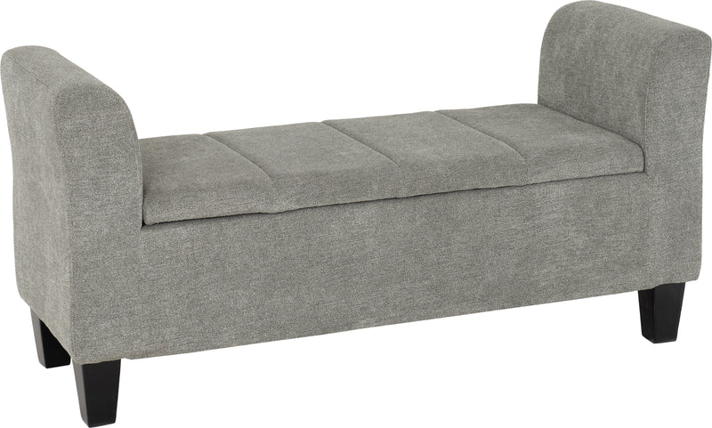 Amelia Storage Ottoman Dark Grey Fabric