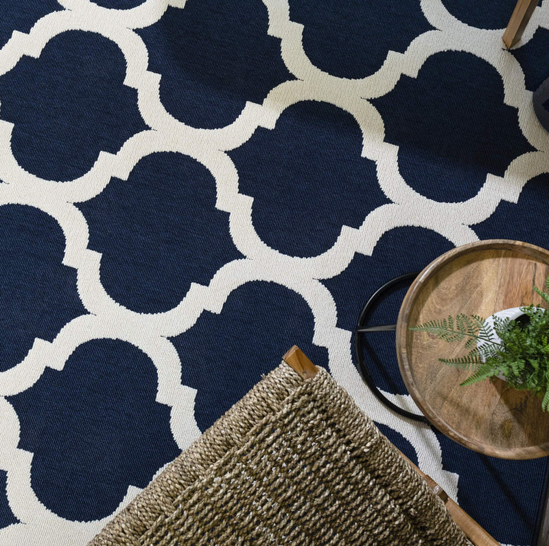 ANTIBES AN02 BLUE TRELLIS RUG