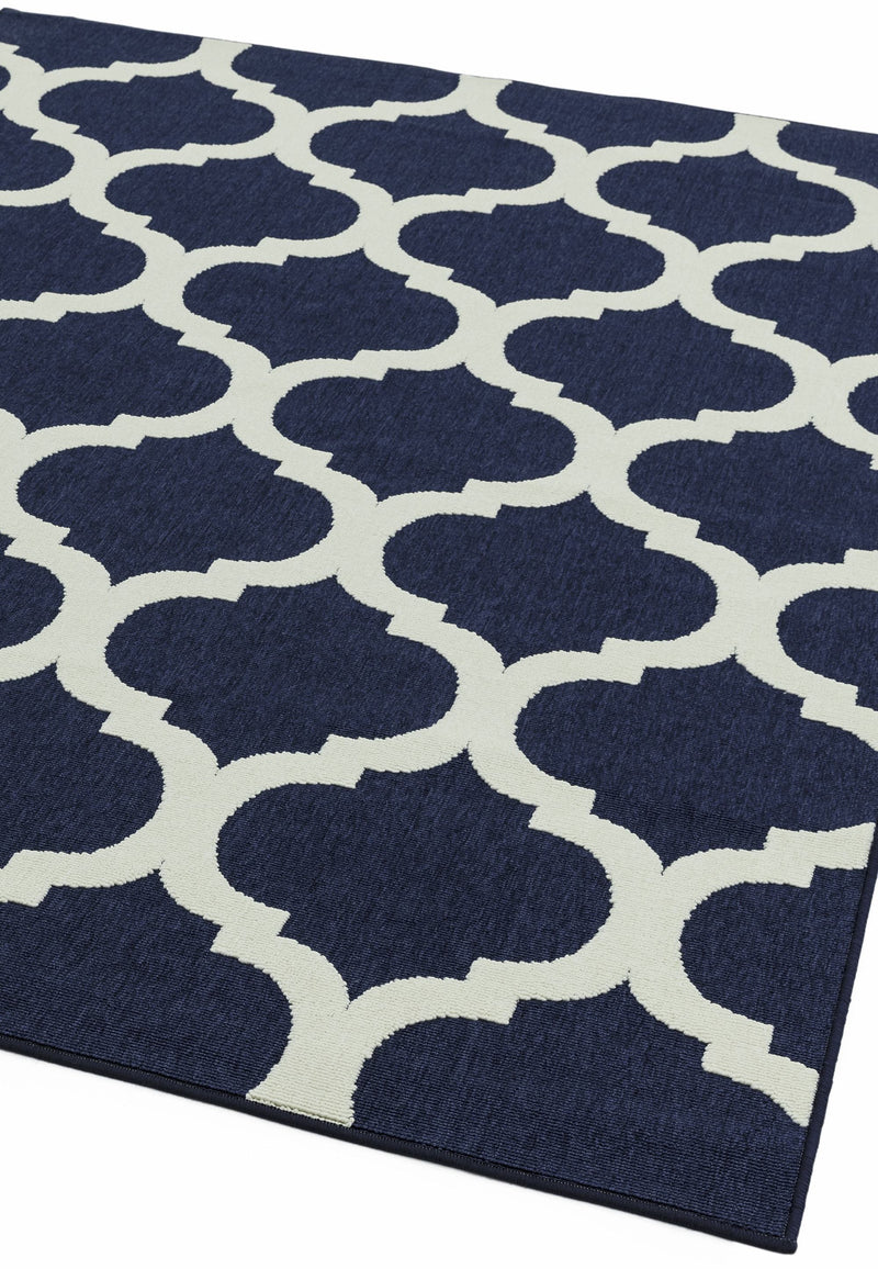 ANTIBES AN02 BLUE TRELLIS RUG