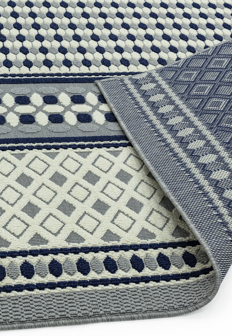 ANTIBES AN06 BLUE CREAM GEOMETRIC