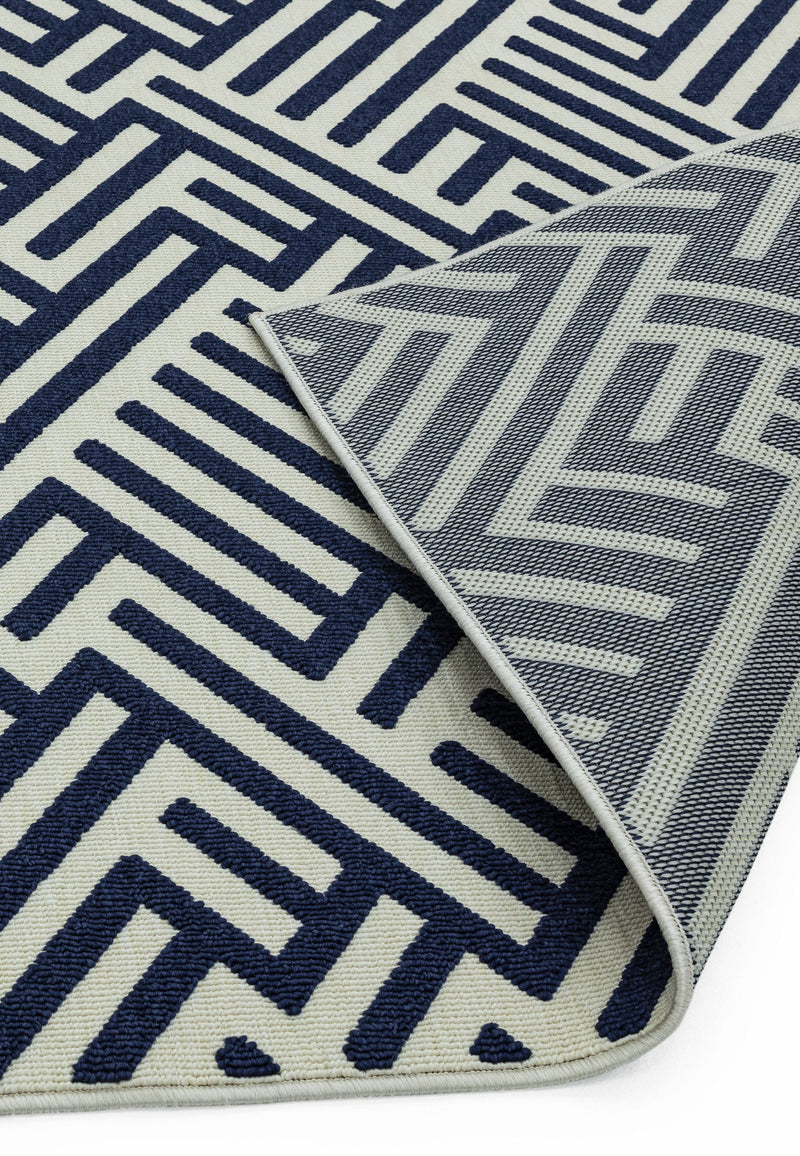 ANTIBES AN04 BLUE WHITE LINEAR RUG