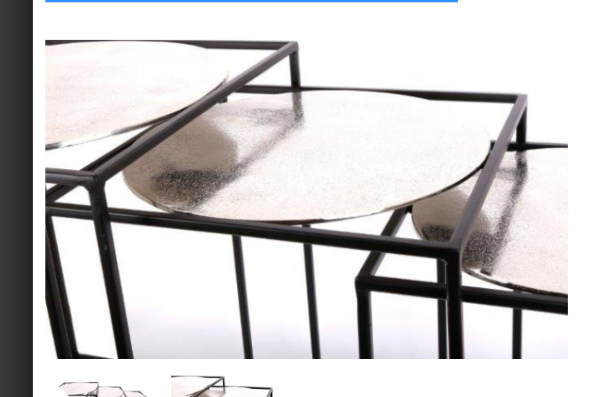 Set of 3 Round Top Square Base Tables 100% Aluminium