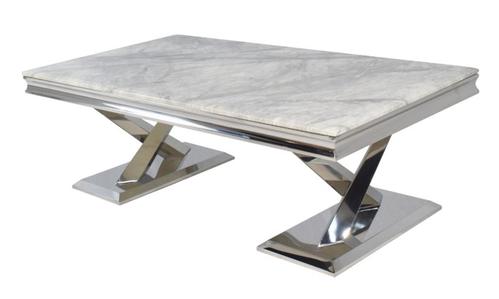 Grey Marble Coffee Table – X Legs