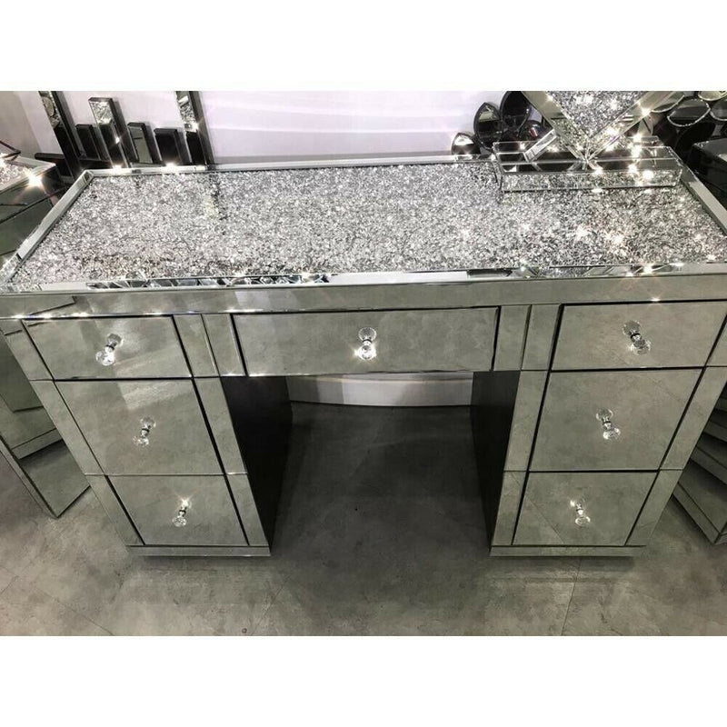 Crushed diamond 7 drawer deals dressing table