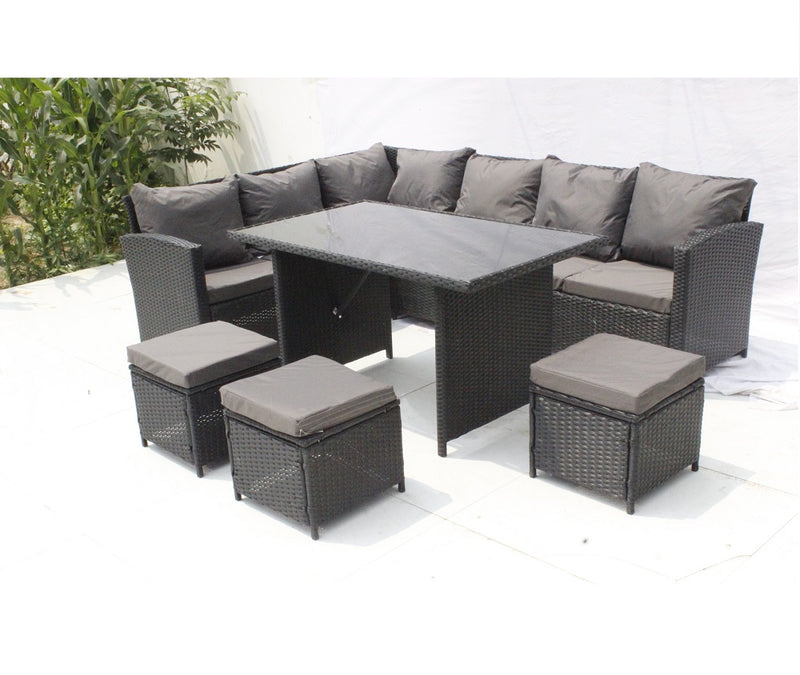 Corner Sofa Stools Rattan Set – Garden Furniture