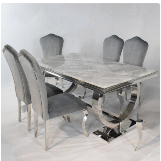 Grey Marble Dining Table – Ariana