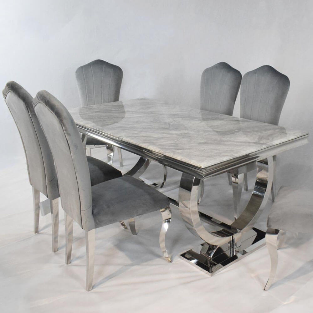 Arianna grey marble dining deals table 200cm