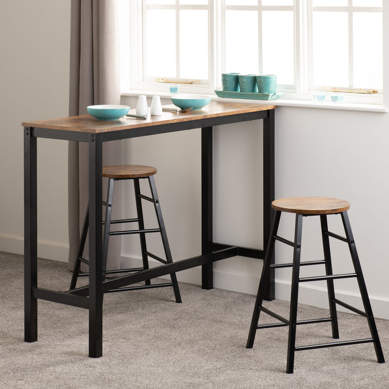 Athens Concrete Breakfast Bar Set Available in Acacia Brown or Concrete Grey Finish.