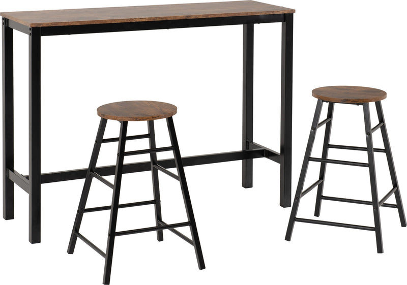 Athens Concrete Breakfast Bar Set Available in Acacia Brown or Concrete Grey Finish.