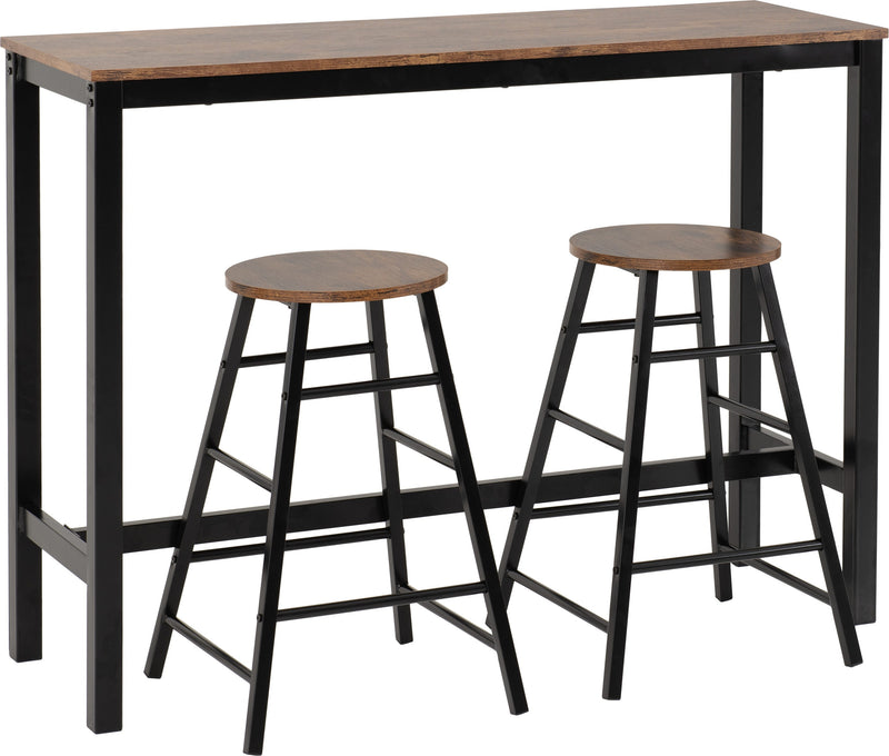 Athens Concrete Breakfast Bar Set Available in Acacia Brown or Concrete Grey Finish.