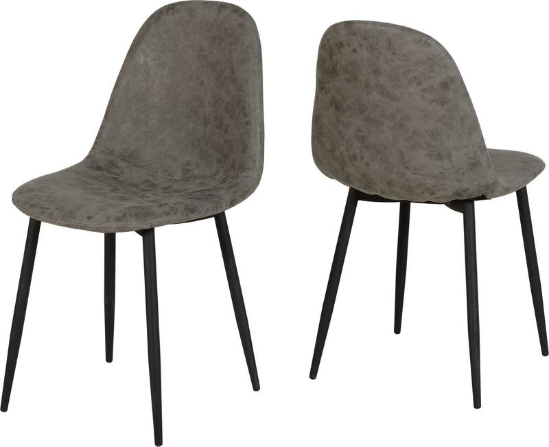 Athens Dining  Chair Grey Faux Leather