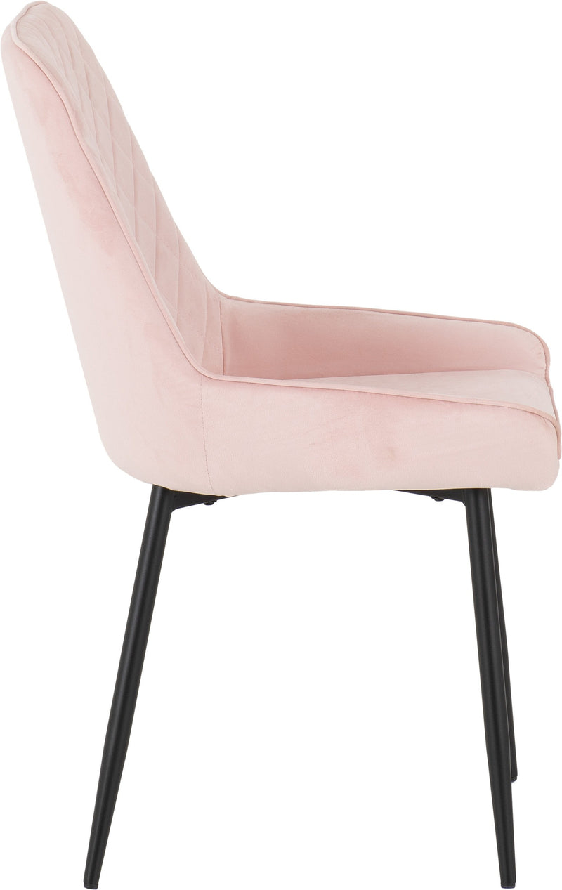 Avery Chair baby pink  Velvet