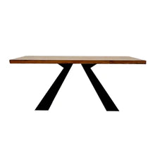 Axel 1.8 Dining Table Solid wood top with Matt Black Metal Legs