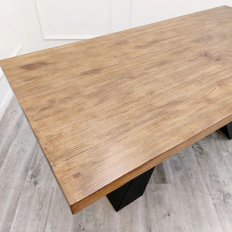 Axel 1.8 Dining Table Solid wood top with Matt Black Metal Legs