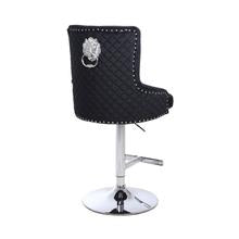 Bentley Bar Stool with Lion Knocker and Quilted Back