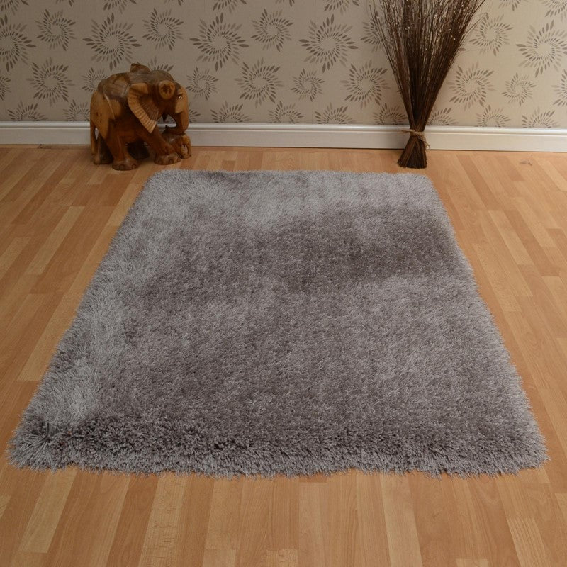 Cascade Silver Luxury Polyester Rug by Asiatic