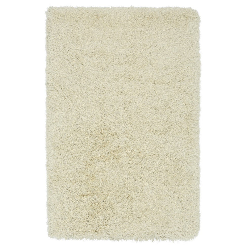 Cascade Shaggy Plain Cream Luxury Polyester Rug by Asiatic