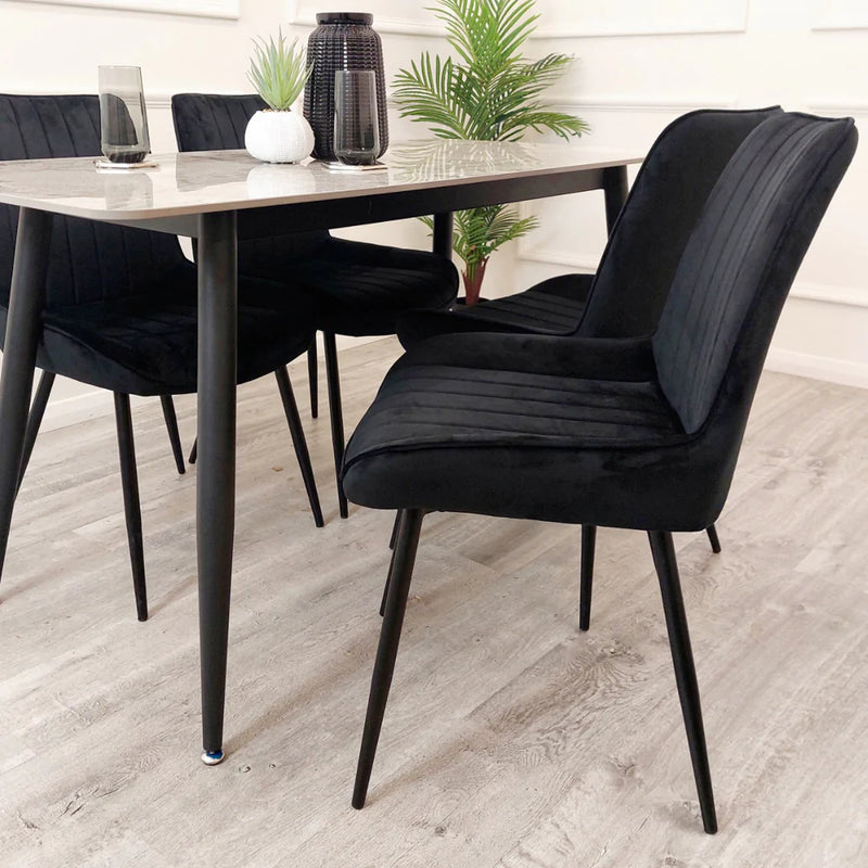 Titus 1.4 Black Dining Table with Sintered Stone Top