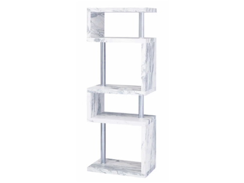 Miami Modern 5 Tier Shelving Unit Grey Marble Veneer