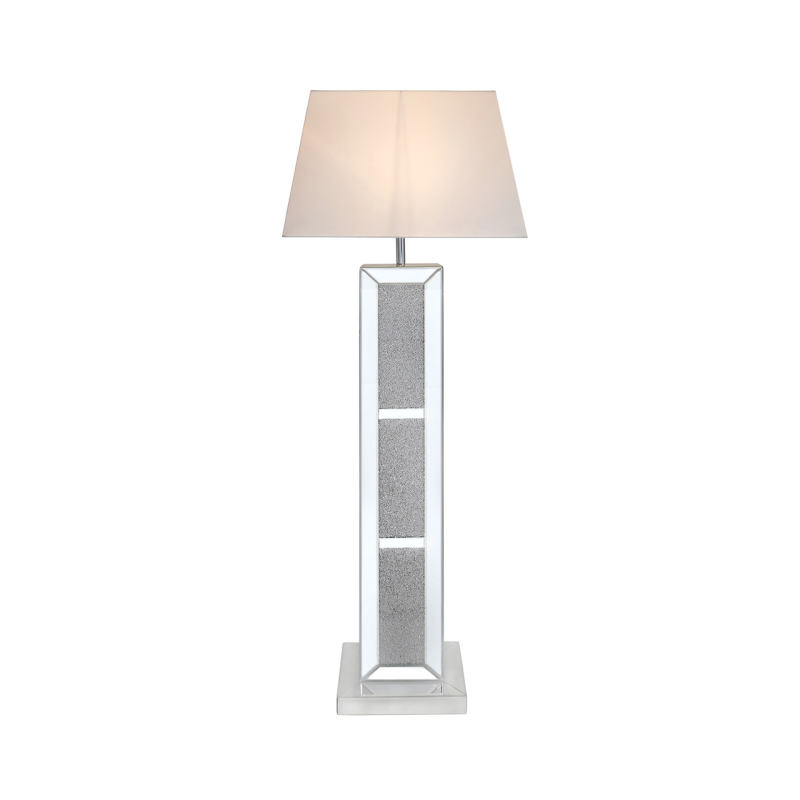 Milano Mirror Brick Floor Lamp With White Shade or Black Shade