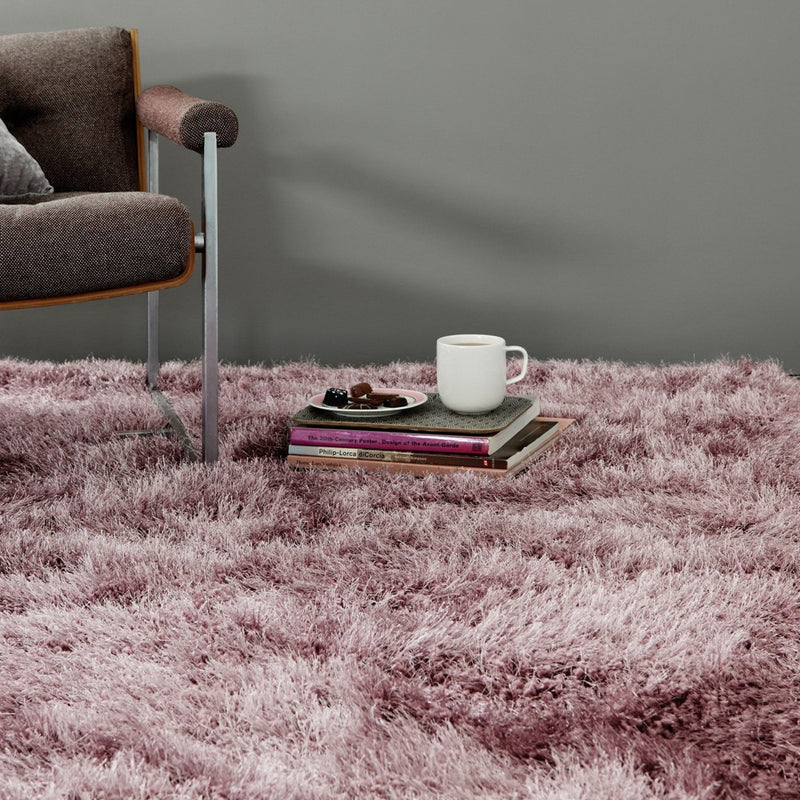 Cascade Heather Pink Luxury Polyester Rug by Asiatic