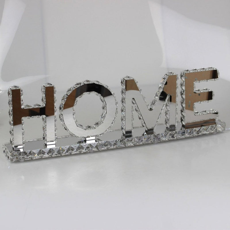 " Home " Crystal Mirrored Table Lamp