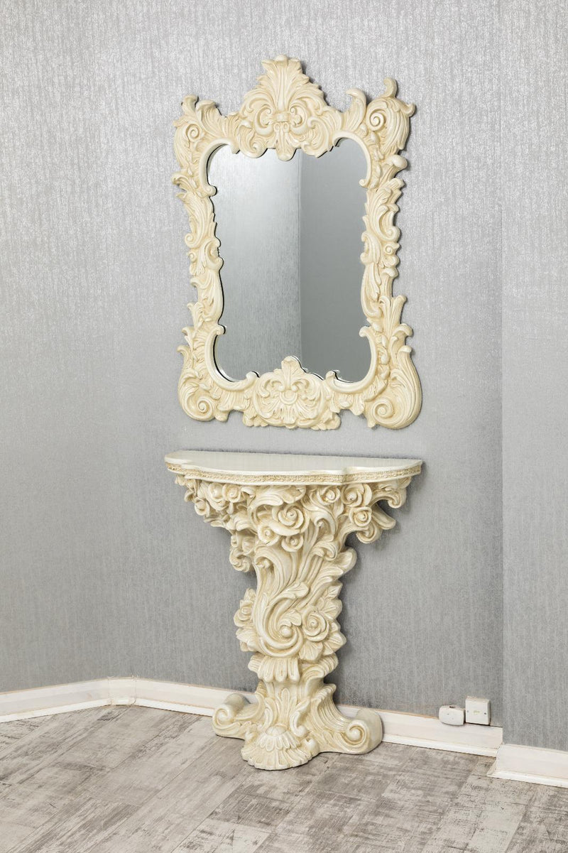 French Ornate Console Table and Mirror set