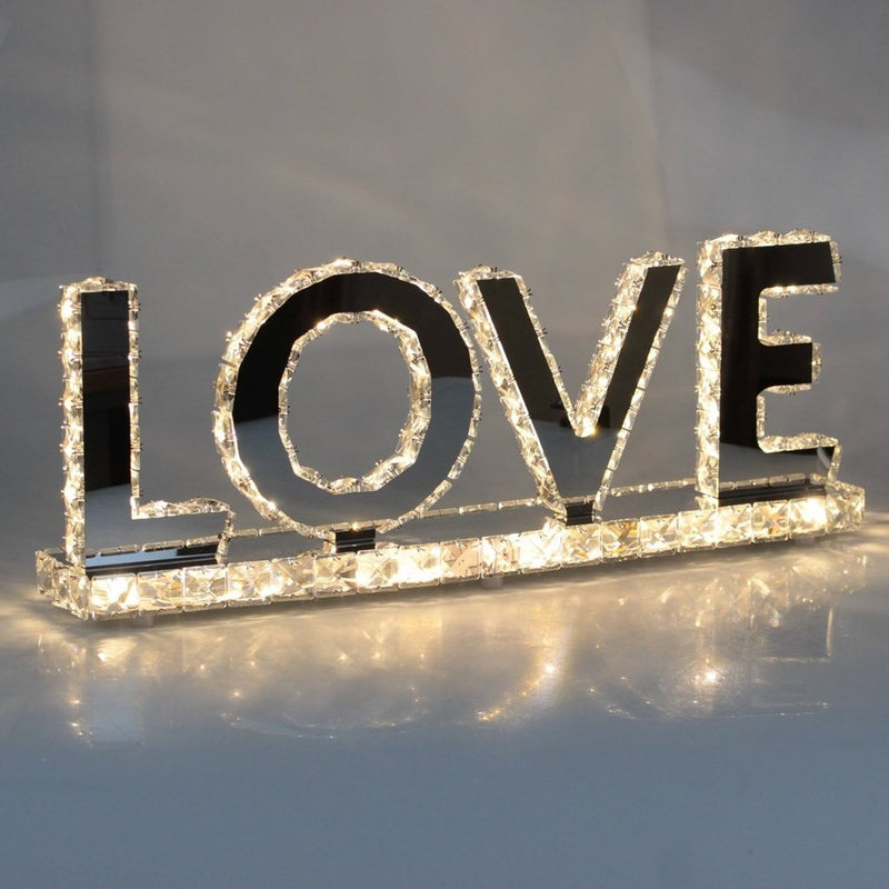 Love Crystal Mirrored Table Lamp