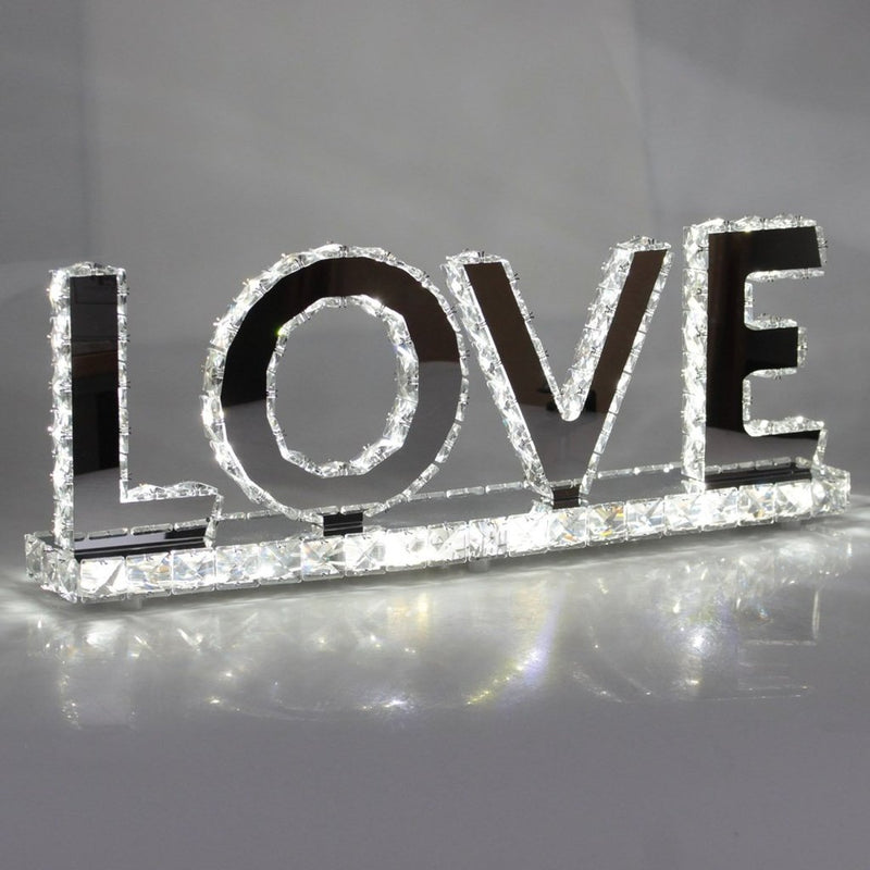 Love Crystal Mirrored Table Lamp