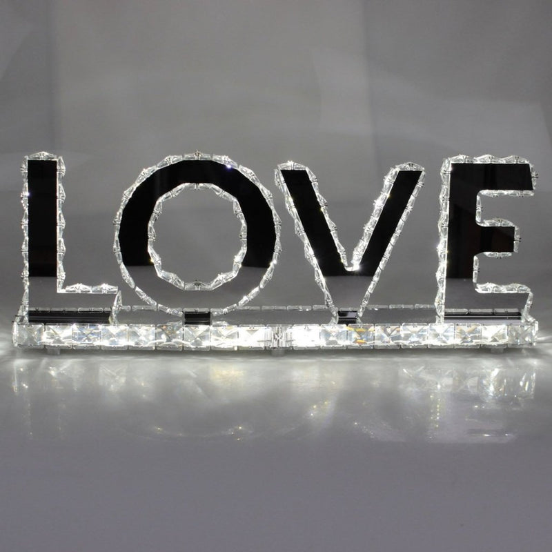 Love Crystal Mirrored Table Lamp