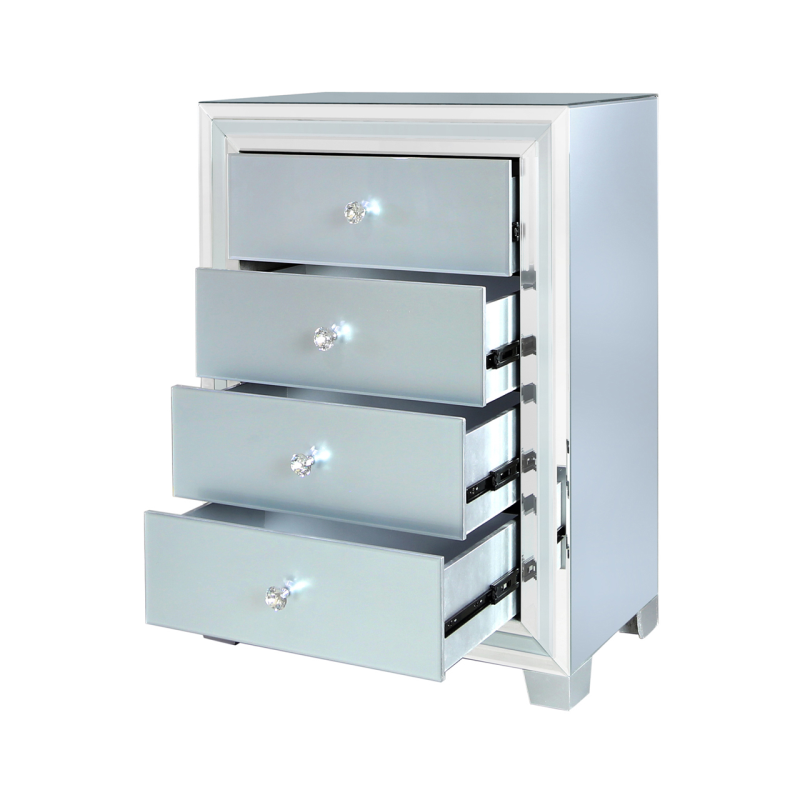 Grey Manhattan Mirror 4 Drawer Cabinet