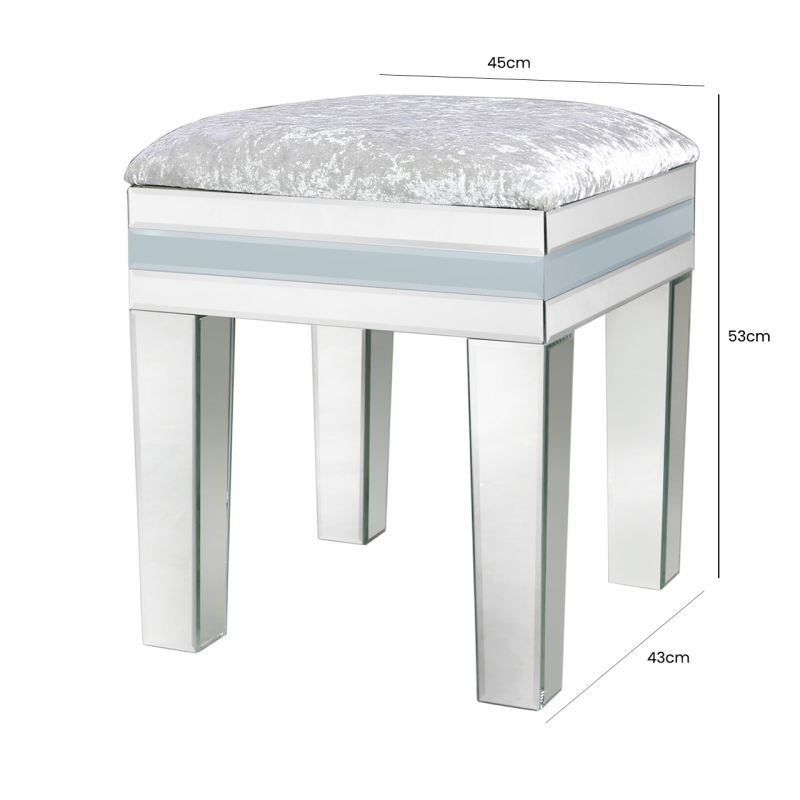 Grey Manhattan Mirror Stool