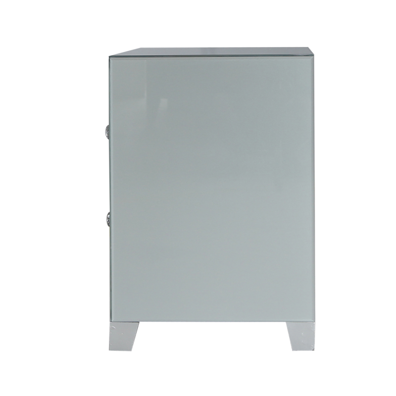 Grey Manhattan Mirror 2 Drawer Bedside Cabinet