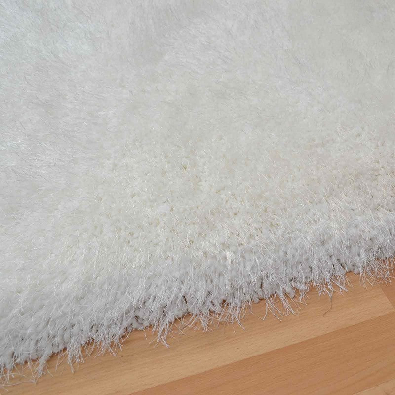 Cascade Powder White Luxury Polyester Rug by Asiatic