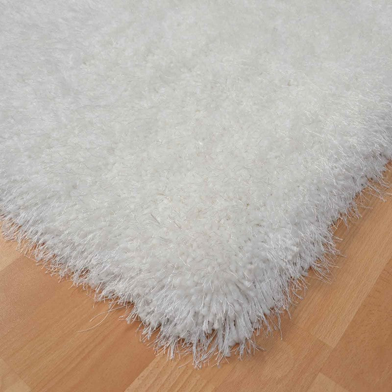 Cascade Powder White Luxury Polyester Rug by Asiatic