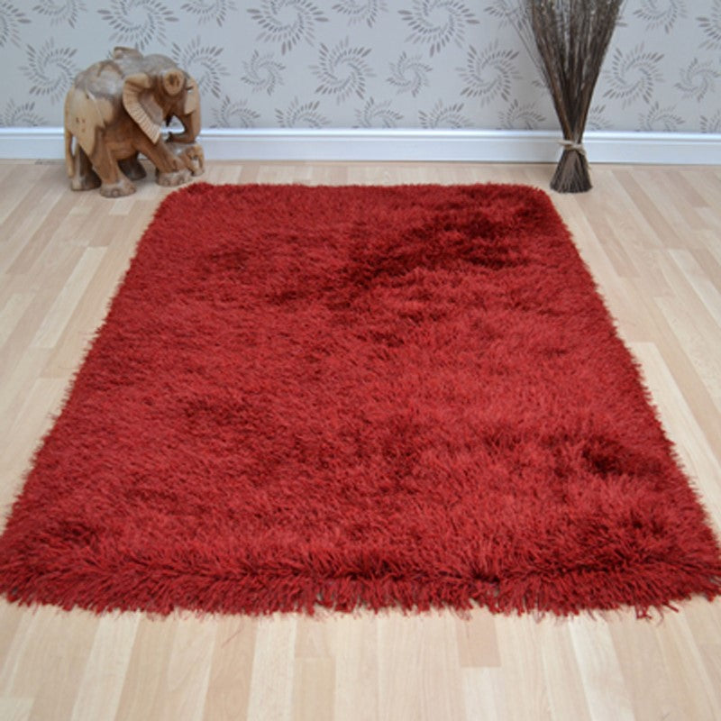 Cascade Ruby Red Luxury Polyester Rug by Asiatic