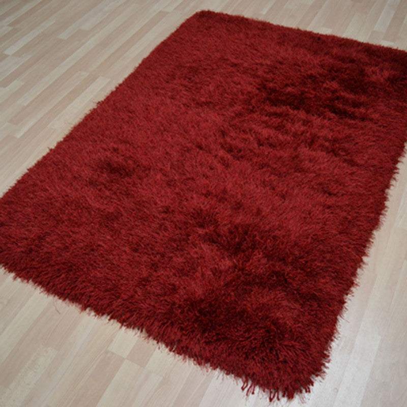 Cascade Ruby Red Luxury Polyester Rug by Asiatic