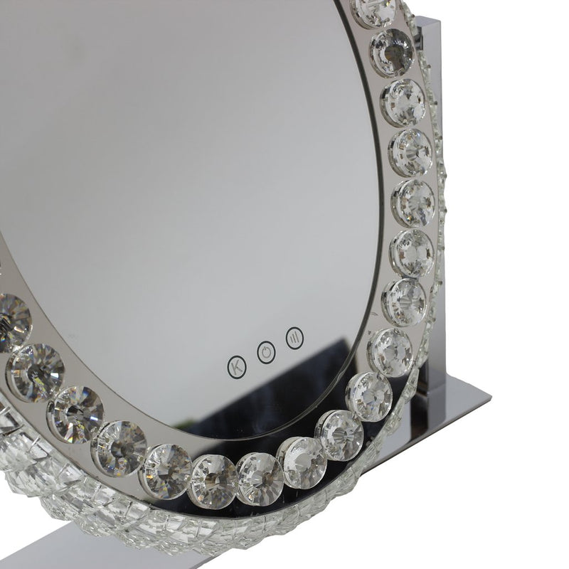 Oval Crystal LED Dressing Table Mirror